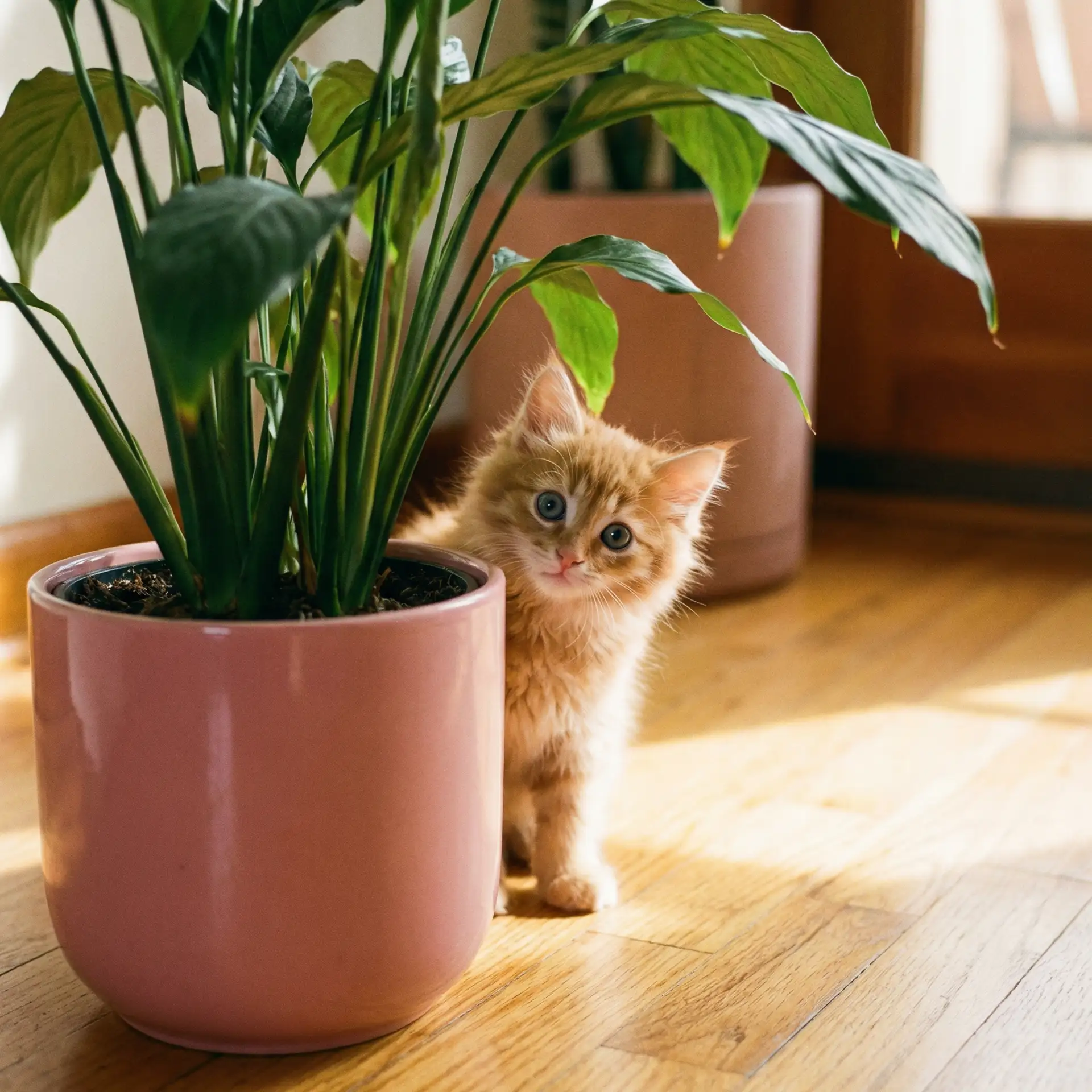 小猫从花盆后探头 - 超级app 电影